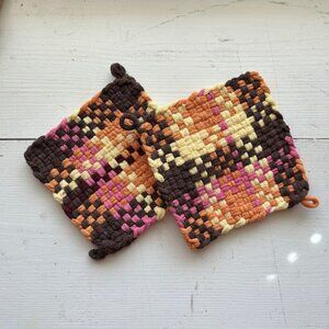 Handwoven Cotton Potholders Set of 2